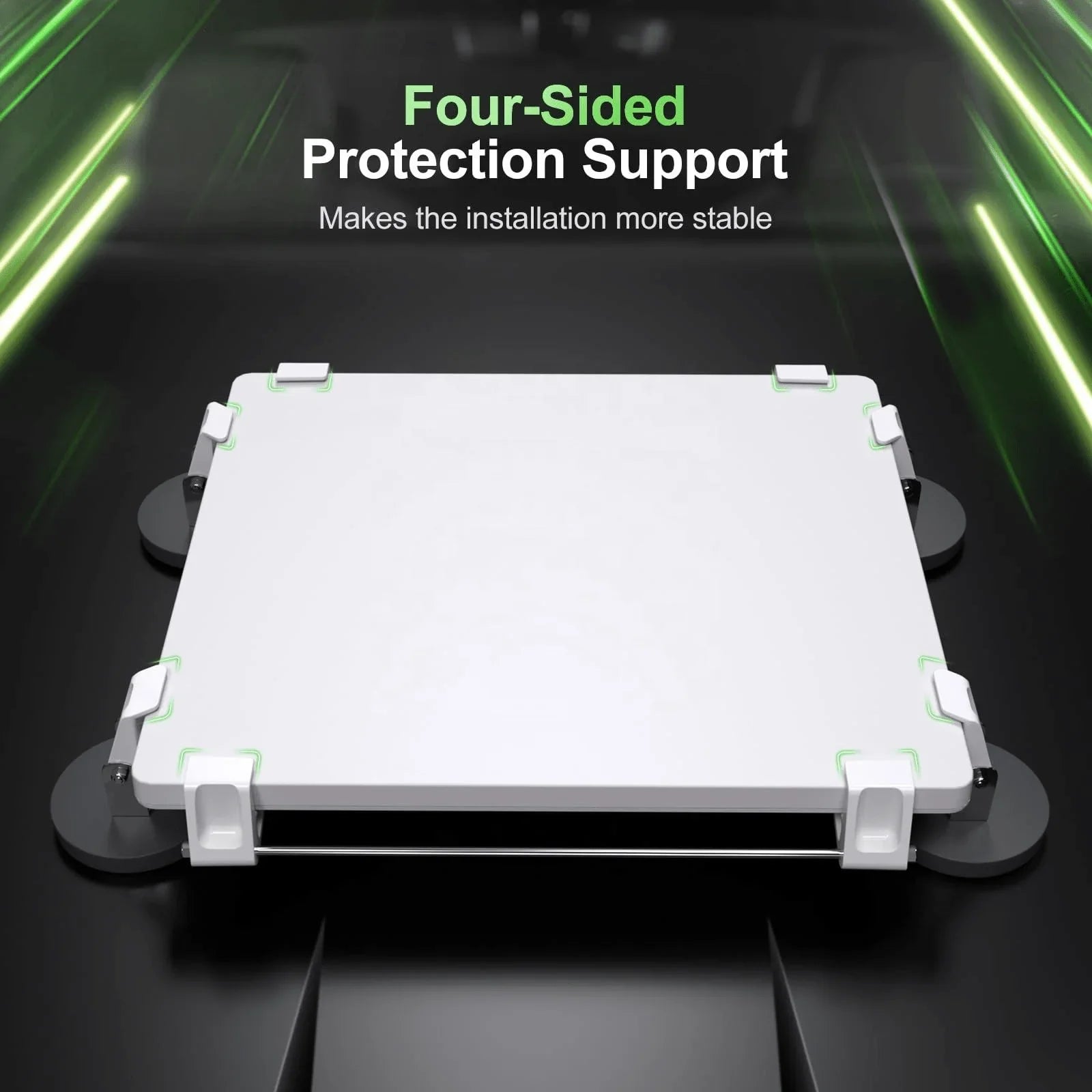 White Starlink mounting base with four-sided protection support for stable installation