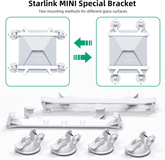 Starlink Mini suction cup mount dimensions and accessory diagram