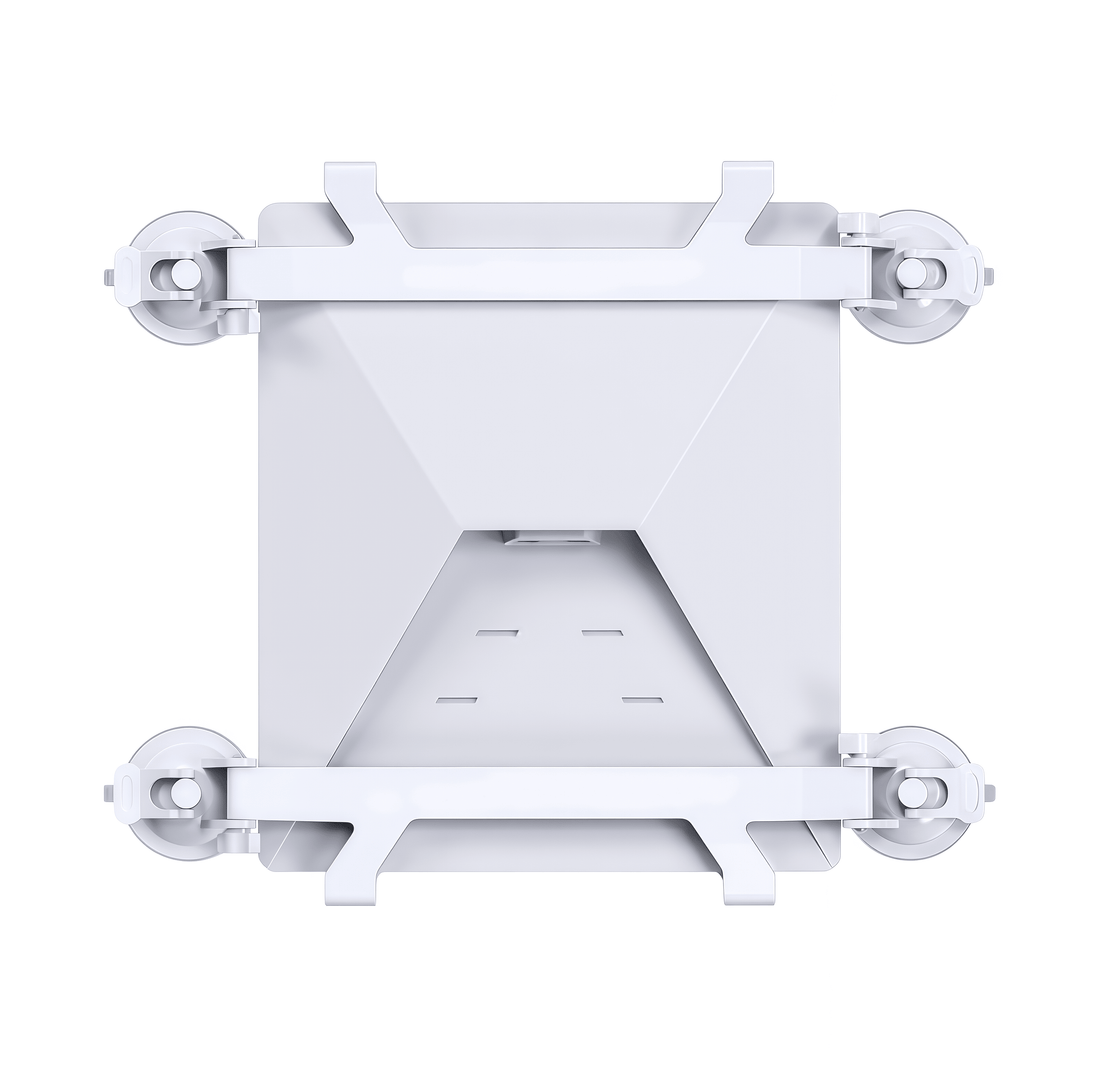 Starlink Mini suction cup mount on white background